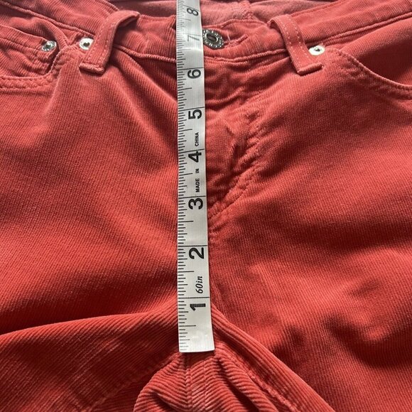 AG Adriano Goldschmied Corduroy Pants Women's Orange the Stevie Slim Straight 27 - Picture 8 of 12
